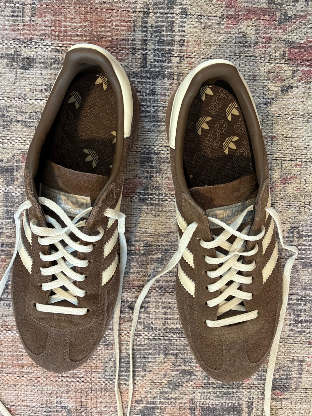 Adidas Spezial: Brown Suede Sneakers with Cream Stripes - Picture 6 of 6
